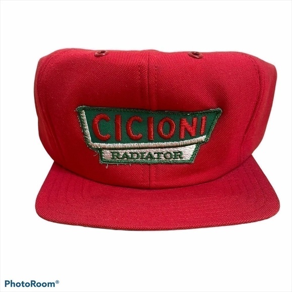 Vintage Cicioni Radiator Patch Hat Trucker Red